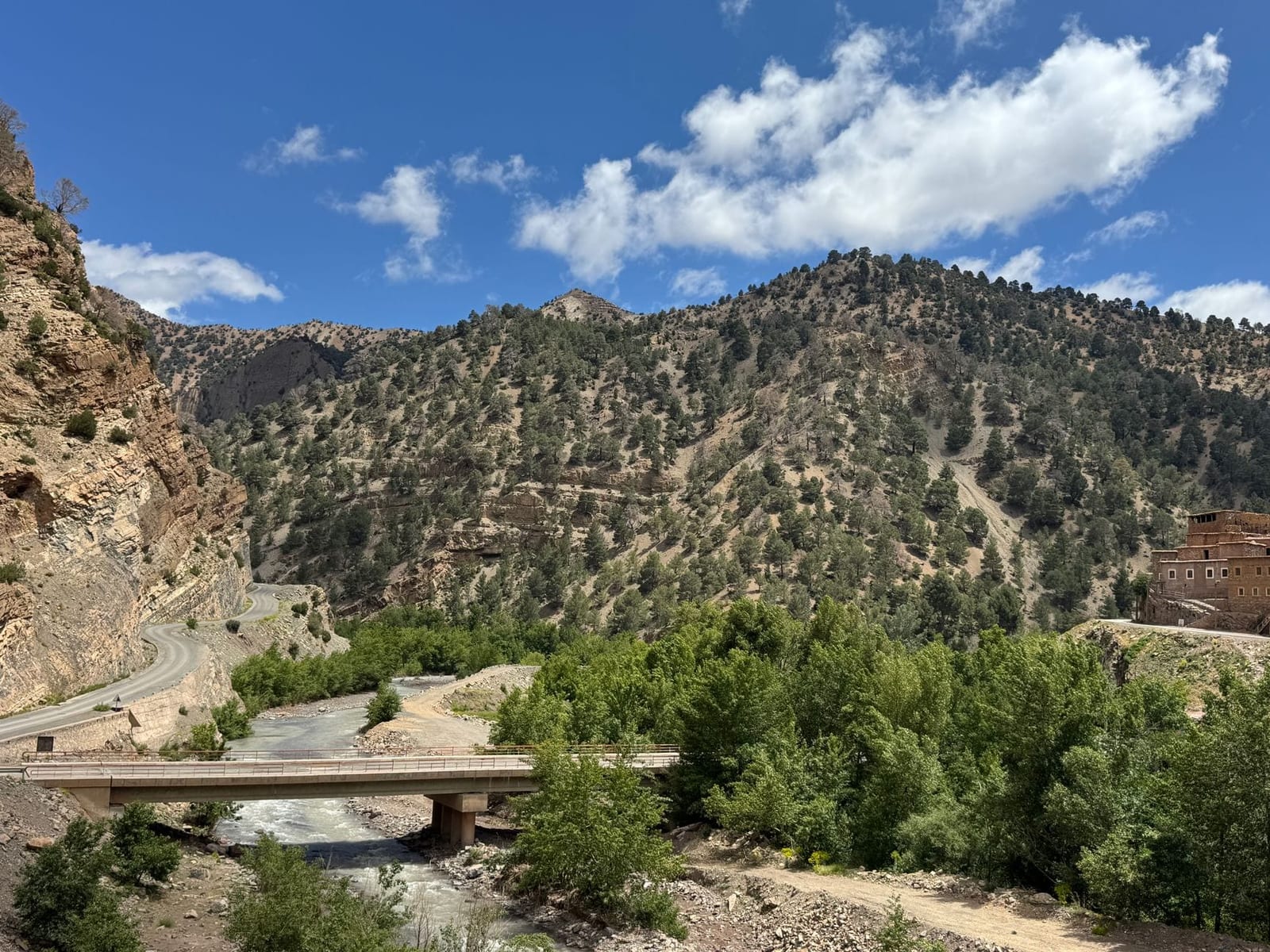 Bare High Atlas peaks framing the road to Ouarzazate
