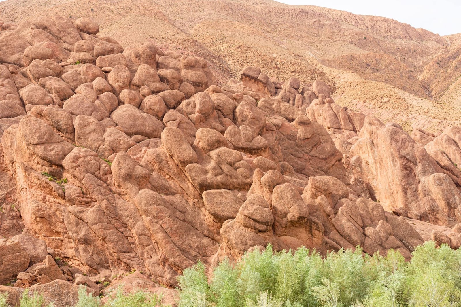Folded rock strata above the Dades valley